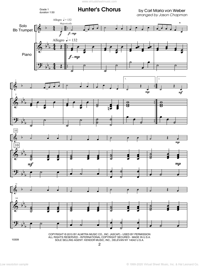 Kendor Debut Solos - Bb Trumpet - Piano Accompaniment sheet music for trumpet and piano by Chapman and Miscellaneous, intermediate skill level