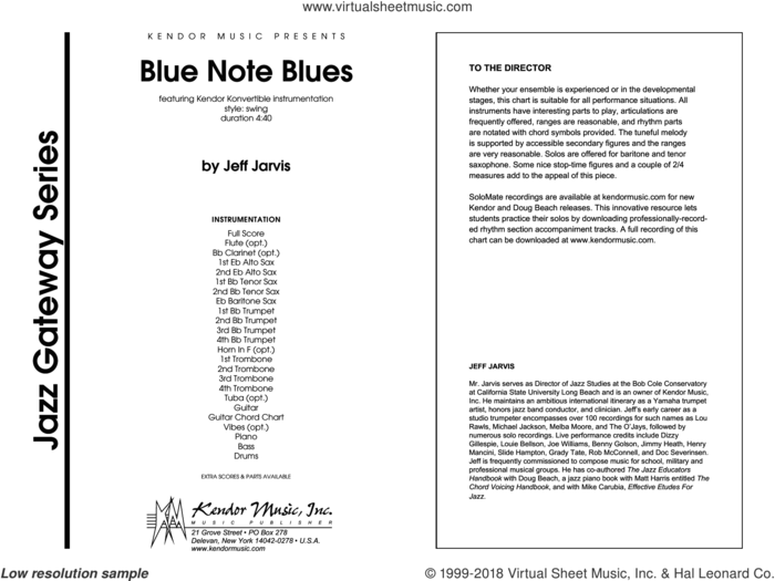 Blue Note Blues (COMPLETE) sheet music for jazz band by Jeff Jarvis, intermediate skill level