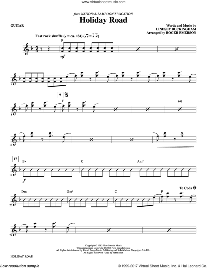 Holiday Road (complete set of parts) sheet music for orchestra/band by Lindsey Buckingham and R. Emerson, intermediate skill level