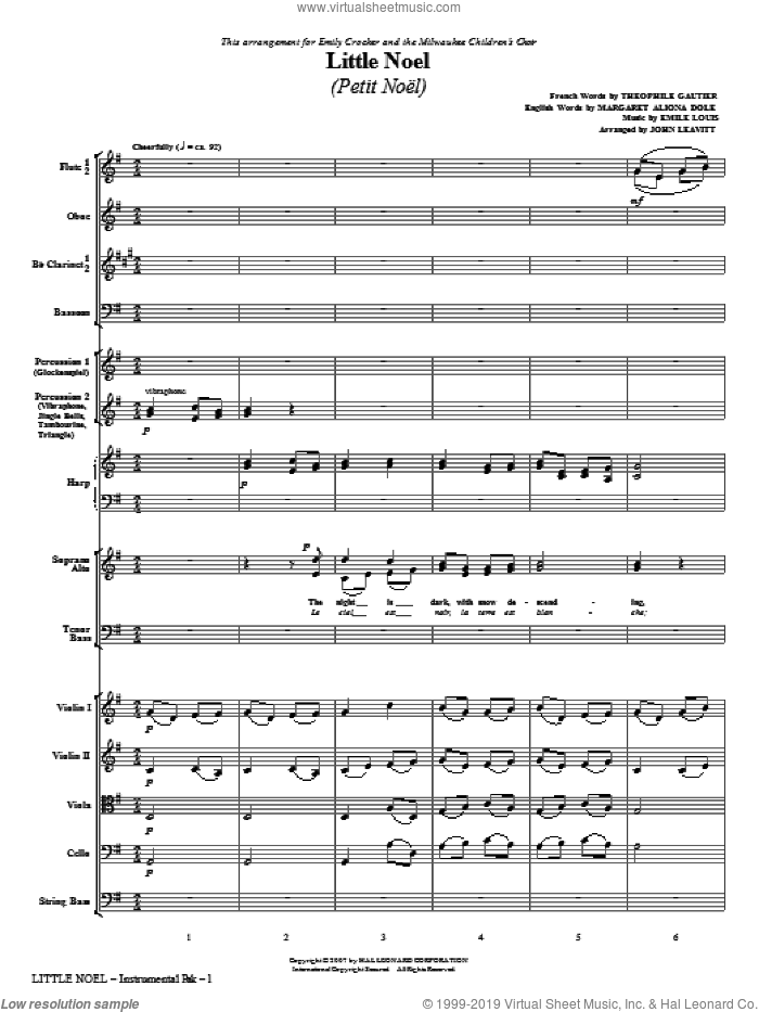 Little Noel (Petit Noel) (COMPLETE) sheet music for orchestra/band (chamber ensemble) by John Leavitt and Emile Louis, intermediate skill level