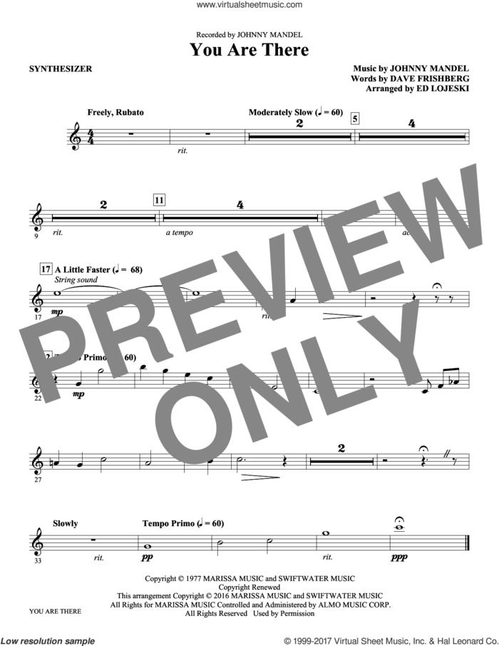 You Are There (complete set of parts) sheet music for orchestra/band by Ed Lojeski, Dave Frishberg, Johnny Mandel and Michael Feinstein, intermediate skill level
