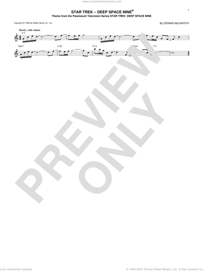 Star Trek - Deep Space Nine sheet music for voice and other instruments (fake book) by Dennis McCarthy, intermediate skill level