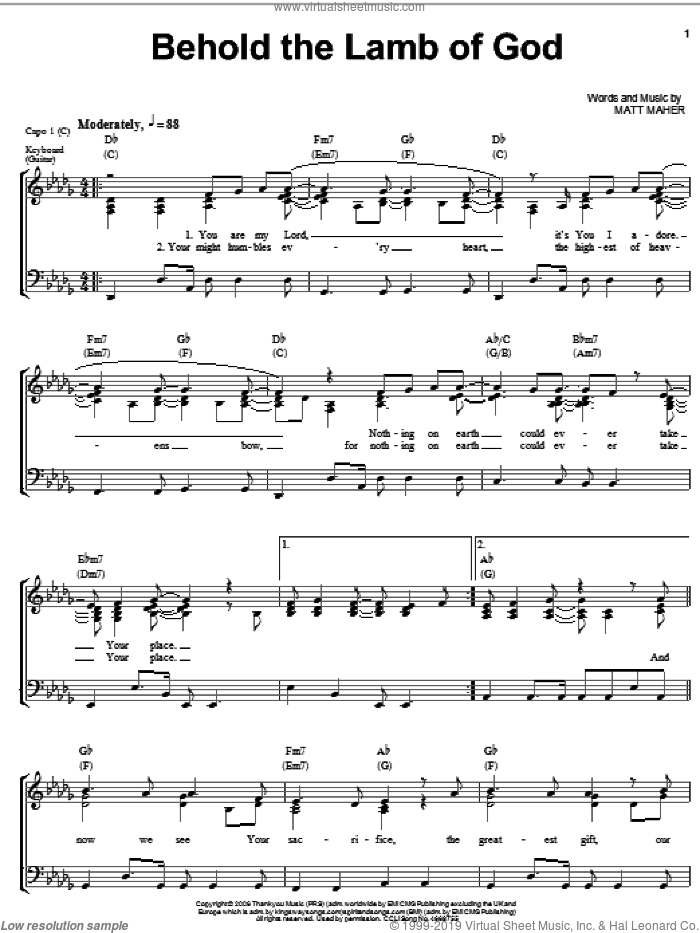 Your Love Defends Me by Matt Maher - Voice - Digital Sheet Music