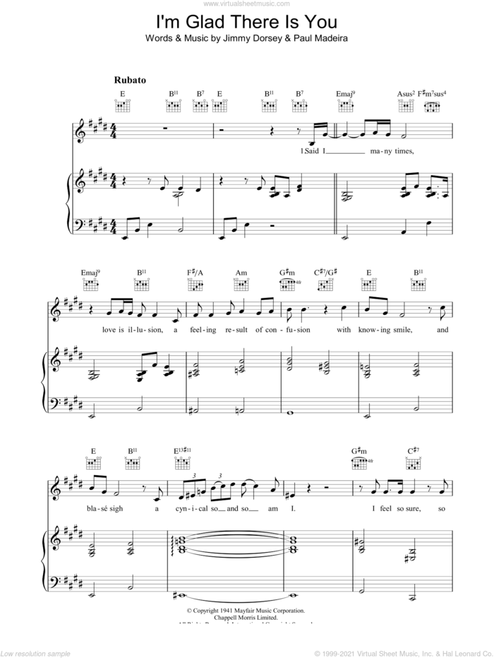 I'm Glad There Is You (In This World Of Ordinary People) sheet music for voice, piano or guitar by Jamie Cullum, Jimmy Dorsey and Paul Mertz, intermediate skill level