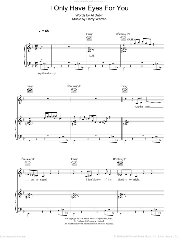 I Only Have Eyes For You sheet music for voice, piano or guitar by Jamie Cullum, Harry Warren and Al Dubin, wedding score, intermediate skill level