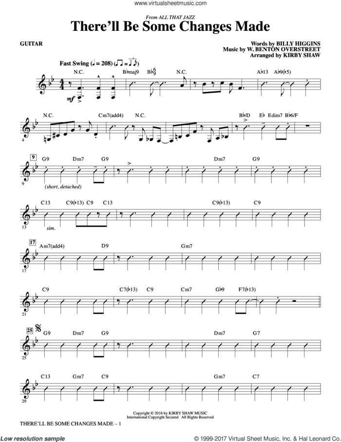 There'll Be Some Changes Made (complete set of parts) sheet music for orchestra/band by Kirby Shaw, Billy Higgins and W. Benton Overstreet, intermediate skill level