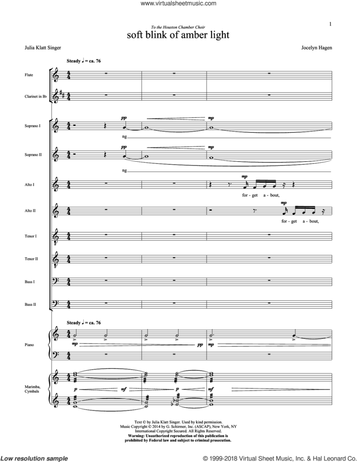 soft blink of amber light (COMPLETE) sheet music for orchestra/band (Instrumental Accompaniment) by Jocelyn Hagen and Julia Klatt Singer, intermediate skill level