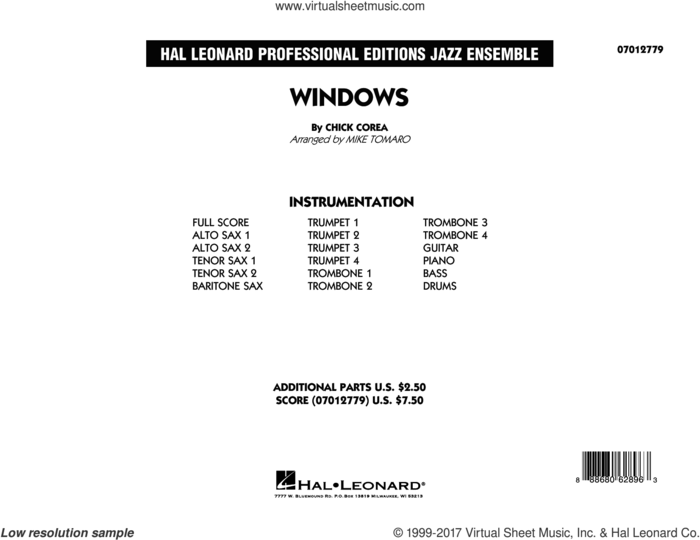 Windows (COMPLETE) sheet music for jazz band by Chick Corea, Chick Corea Elektric Band and Mike Tomaro, intermediate skill level