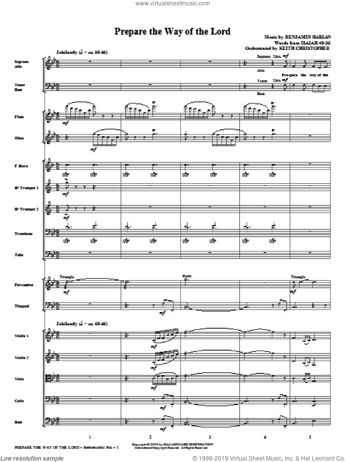 Prepare The Way Of The Lord (COMPLETE) sheet music for orchestra/band (Orchestra) by Benjamin Harlan, intermediate skill level