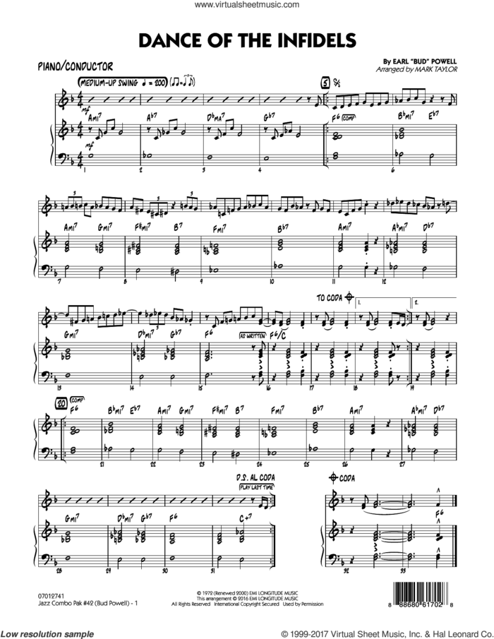 Jazz Combo Pak #42 (Bud Powell) (complete set of parts) sheet music for jazz band by Mark Taylor and Bud Powell, intermediate skill level
