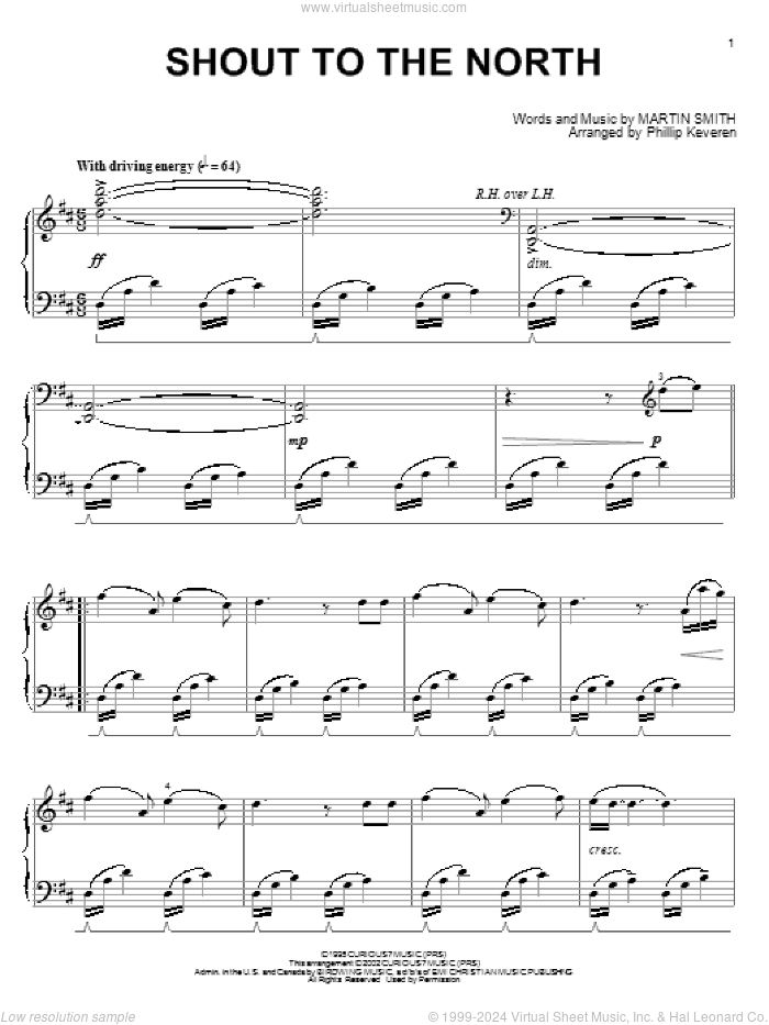 Shout To The North (arr. Phillip Keveren), (intermediate) sheet music for piano solo by Delirious?, Phillip Keveren and Martin Smith, intermediate skill level