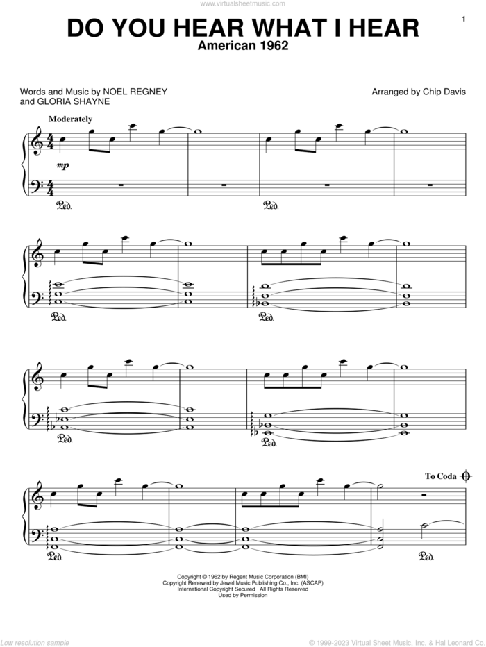Do You Hear What I Hear sheet music for piano solo by Mannheim Steamroller, Gloria Shayne and Noel Regney, intermediate skill level