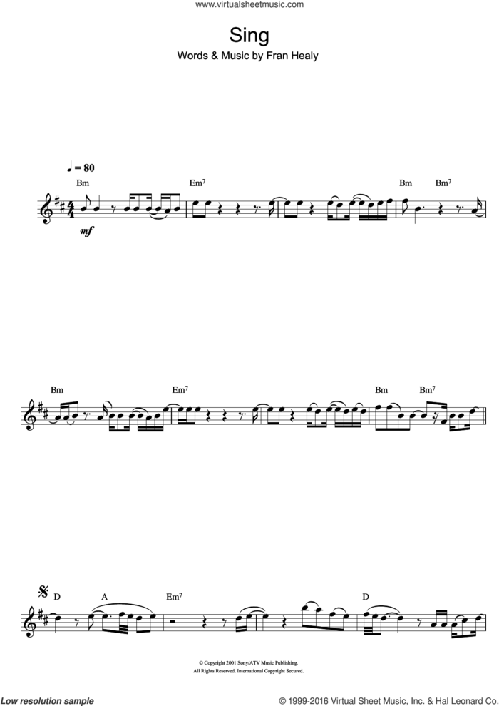 Sing sheet music for flute solo by Merle Travis and Fran Healy, intermediate skill level