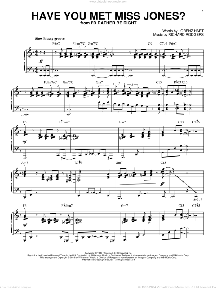 Have You Met Miss Jones? (arr. Brent Edstrom) sheet music for piano solo by Rodgers & Hart, Lorenz Hart and Richard Rodgers, intermediate skill level