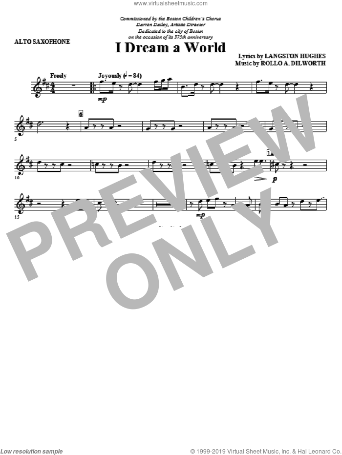 I Dream A World (from Trilogy Of Dreams) (complete set of parts) sheet music for orchestra/band (Strings) by Rollo Dilworth and Langston Hughes, intermediate skill level
