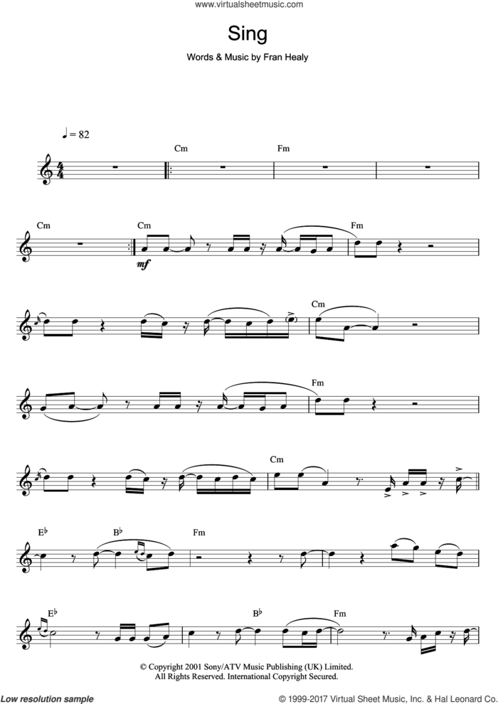 Sing sheet music for saxophone solo by Merle Travis and Fran Healy, intermediate skill level
