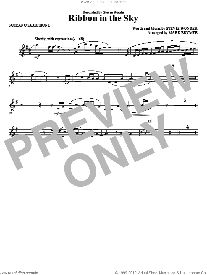 Ribbon In The Sky (complete set of parts) sheet music for orchestra/band (Special) by Stevie Wonder and Mark Brymer, intermediate skill level