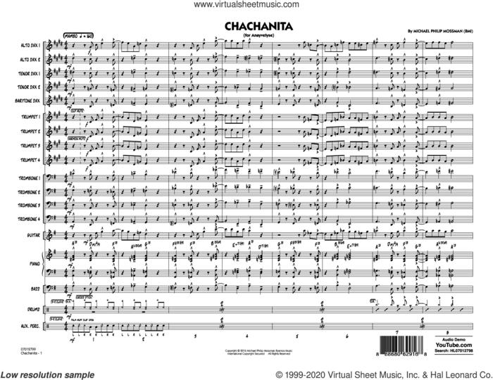 Chachanita (COMPLETE) sheet music for jazz band by Michael Philip Mossman, intermediate skill level