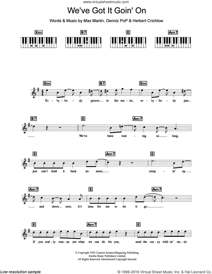 We've Got It Goin' On sheet music for piano solo (chords, lyrics, melody) by Backstreet Boys, Denniz Pop, Herbie Crichlow and Max Martin, intermediate piano (chords, lyrics, melody)