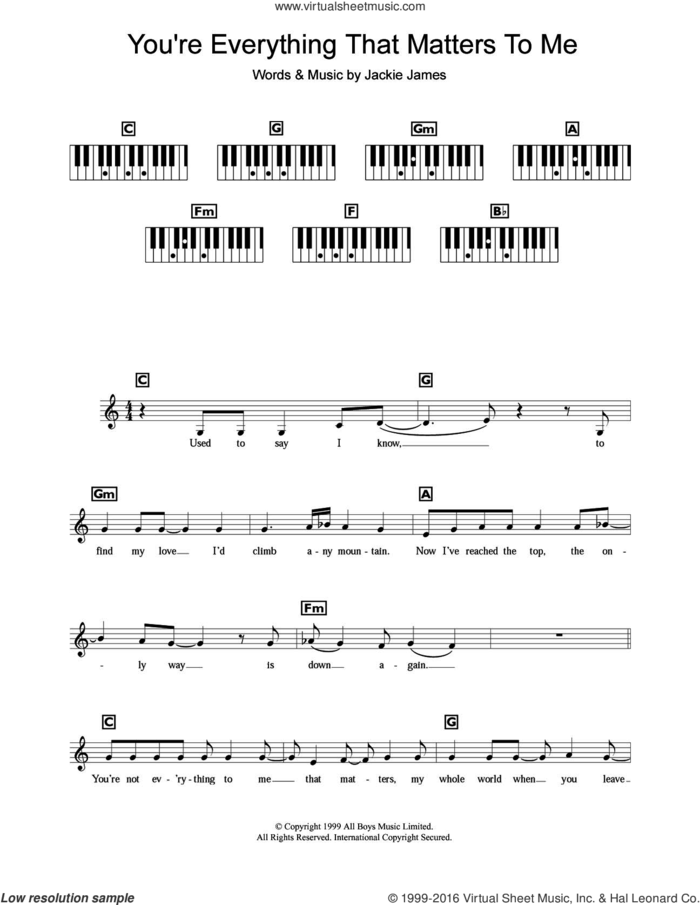You're Everything That Matters To Me sheet music for piano solo (chords, lyrics, melody) by Steps and Jackie James, intermediate piano (chords, lyrics, melody)
