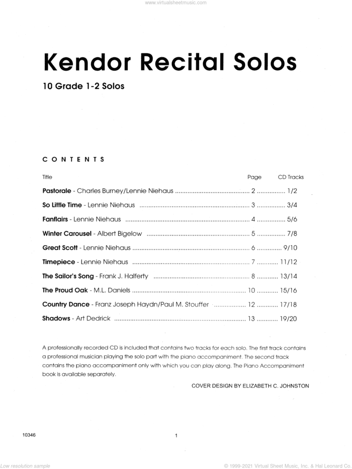 Kendor Recital Solos - Baritone B.C. - Solo Book sheet music for baritone B.C. solo, intermediate skill level