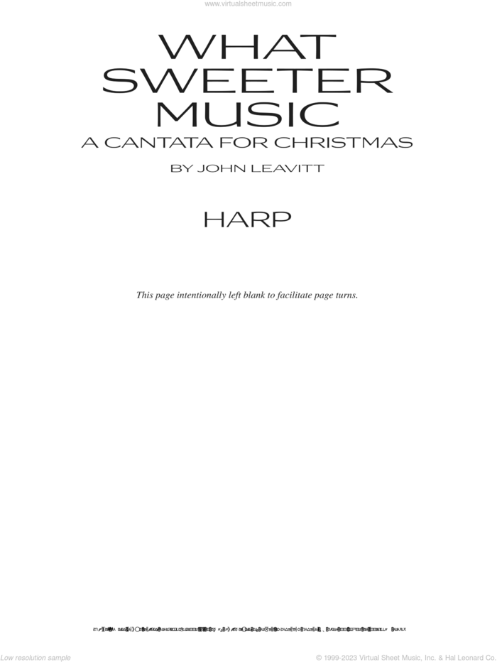 What Sweeter Music (A Cantata For Christmas) sheet music for orchestra/band (harp) by John Leavitt and Robert Herrick, intermediate skill level