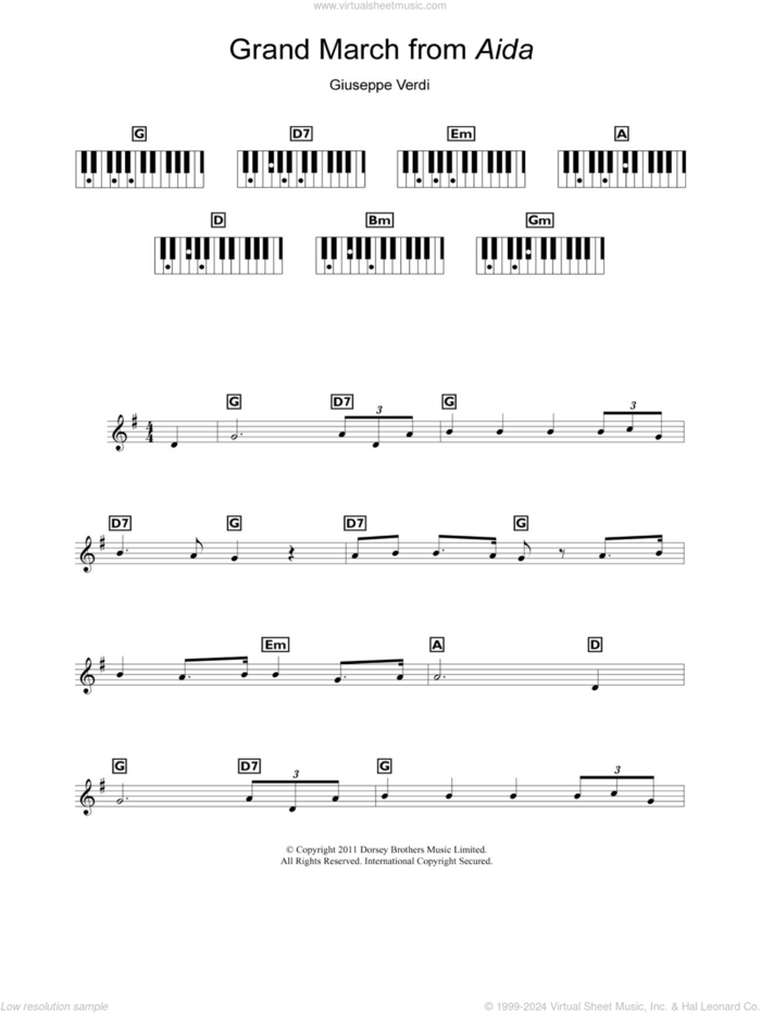 Grand March (from Aida) sheet music for piano solo (chords, lyrics, melody) by Giuseppe Verdi, classical score, intermediate piano (chords, lyrics, melody)