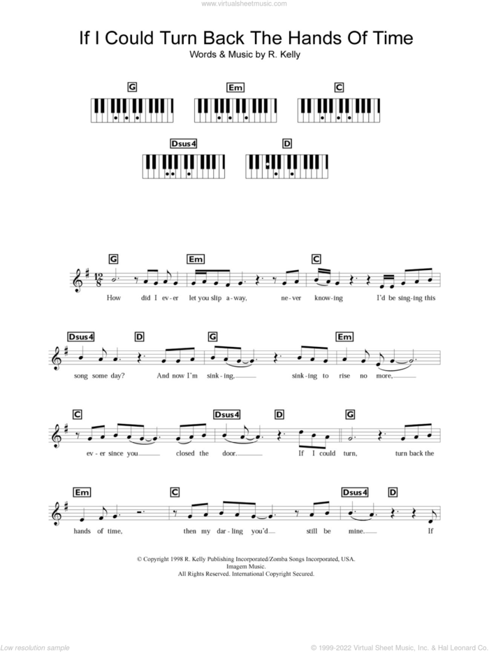 If I Could Turn Back The Hands Of Time sheet music for piano solo (chords, lyrics, melody) by Robert Kelly, intermediate piano (chords, lyrics, melody)