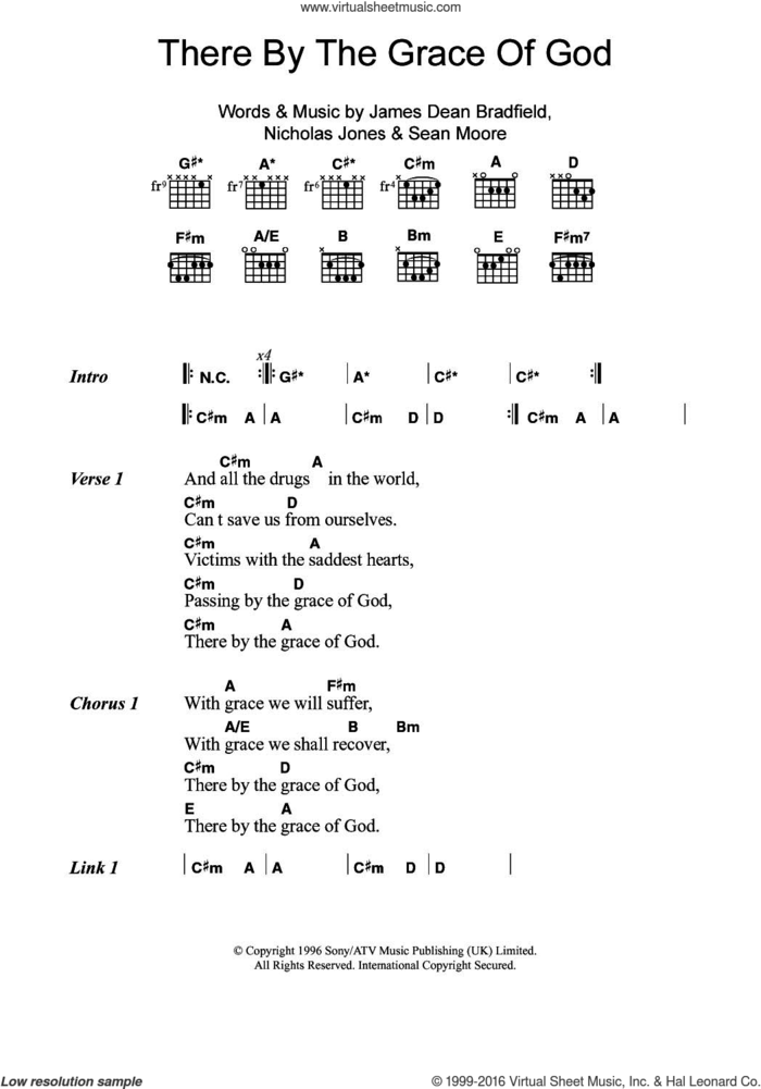 There By The Grace Of God sheet music for guitar (chords) by Manic Street Preachers, James Dean Bradfield, Nick Jones and Sean Moore, intermediate skill level
