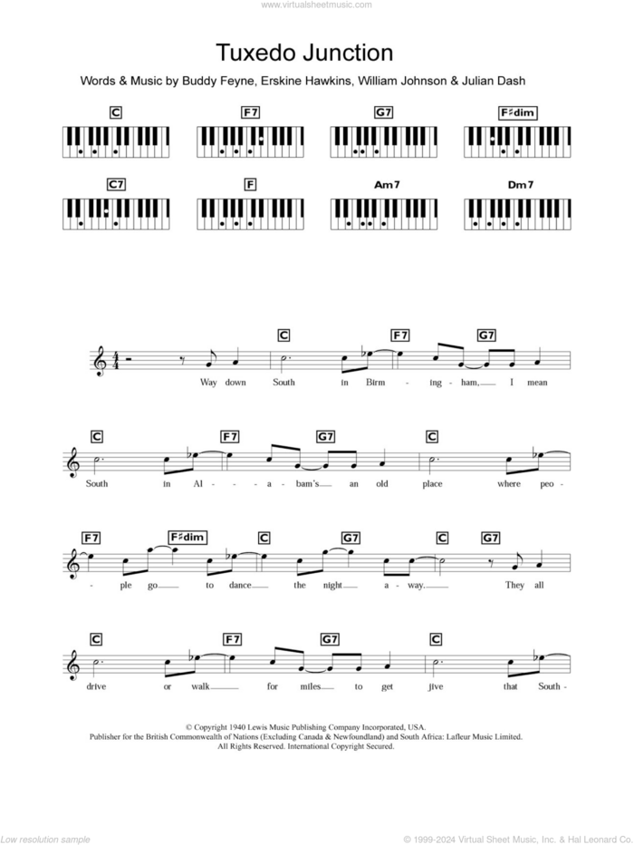 Tuxedo Junction sheet music for piano solo (chords, lyrics, melody) by Glenn Miller, Buddy Feyne, Erskine Hawkins, Julian Dash and William Johnson, intermediate piano (chords, lyrics, melody)