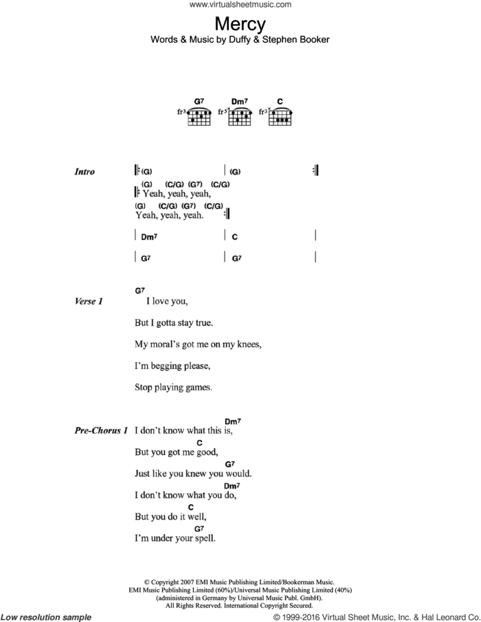 Duffy - sheet for (chords) [PDF]