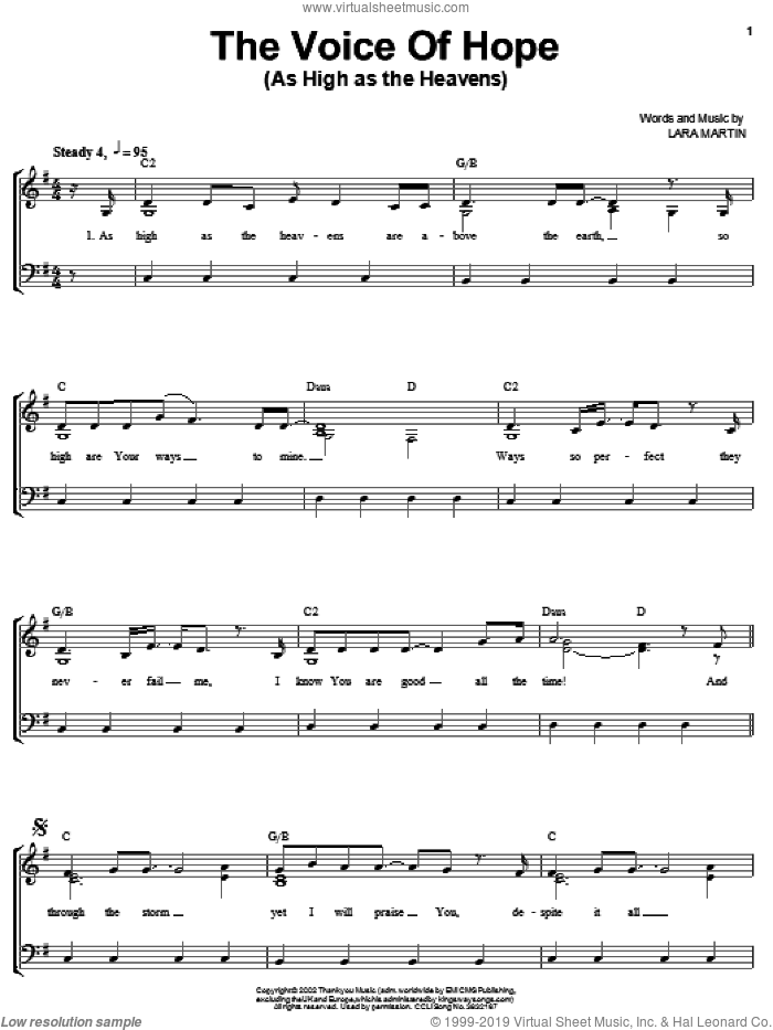 As High As The Heavens sheet music for voice, piano or guitar by Lara Martin, intermediate skill level