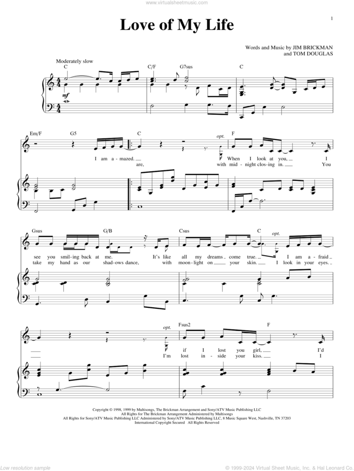 Love Of My Life" Sheet Music by Queen for Piano/Vocal/Chords