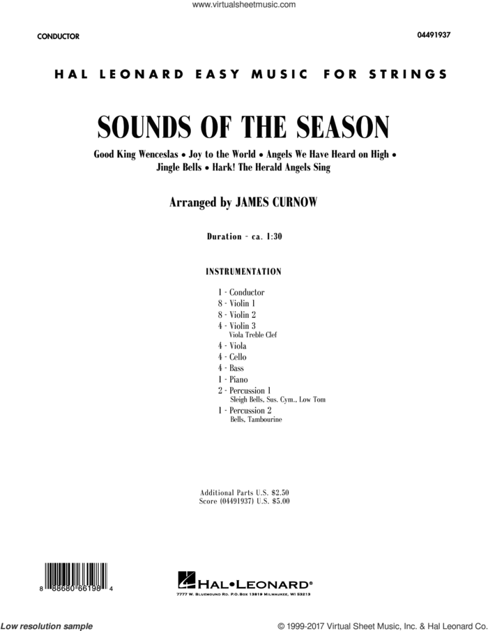 Sounds of the Season (COMPLETE) sheet music for orchestra by James Curnow, intermediate skill level