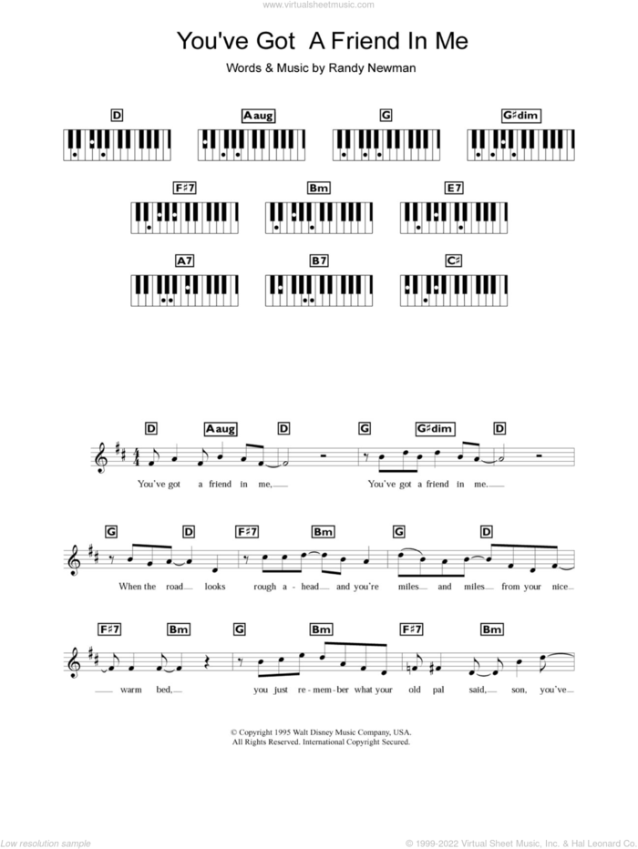 You've Got A Friend In Me (from Toy Story) sheet music for piano solo (chords, lyrics, melody) by Randy Newman, intermediate piano (chords, lyrics, melody)