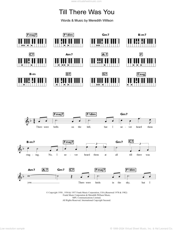 Till There Was You (from The Music Man) sheet music for piano solo (chords, lyrics, melody) by Peggy Lee, Rod Stewart and Meredith Willson, wedding score, intermediate piano (chords, lyrics, melody)