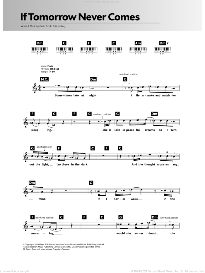 If Tomorrow Never Comes sheet music for piano solo (chords, lyrics, melody) by Ronan Keating, Garth Brooks and Kent Blazy, intermediate piano (chords, lyrics, melody)