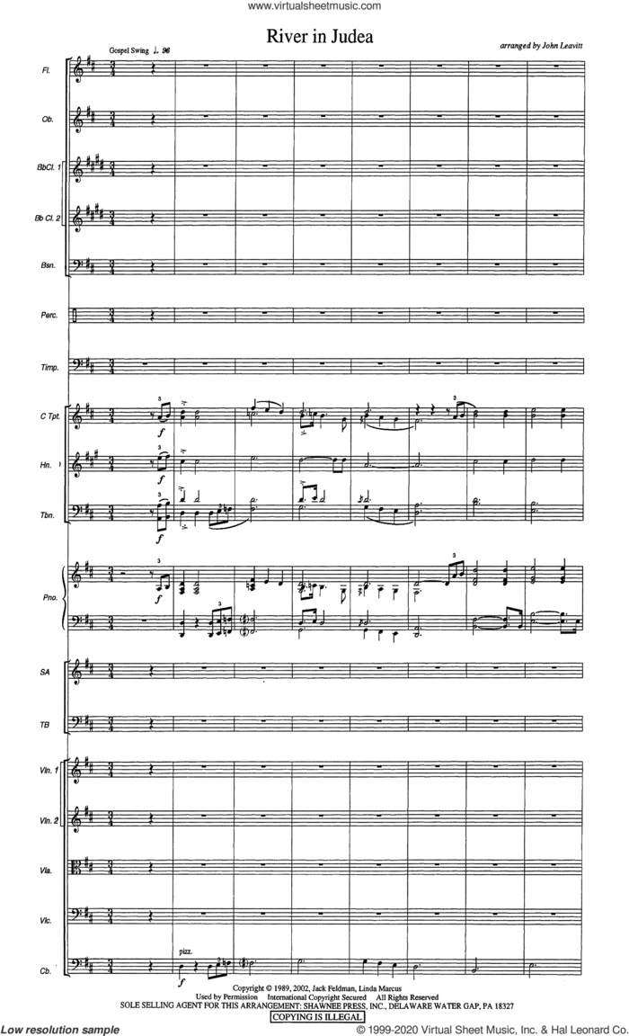 River in Judea (COMPLETE) sheet music for orchestra/band by John Leavitt, Jack Feldman and Linda Marcus, intermediate skill level