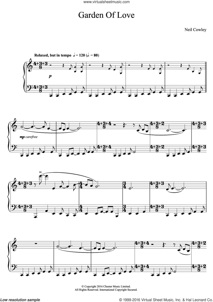 Garden Of Love sheet music for piano solo by Neil Cowley Trio and Neil Cowley, intermediate skill level