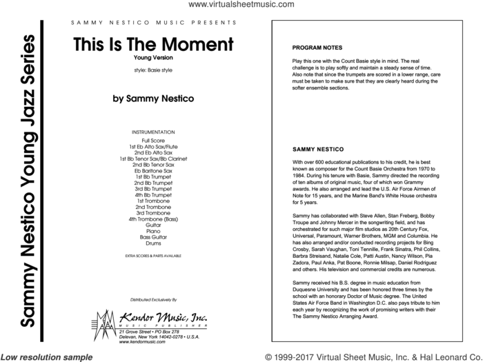 This Is The Moment (Young Version) (COMPLETE) sheet music for jazz band by Sammy Nestico, intermediate skill level