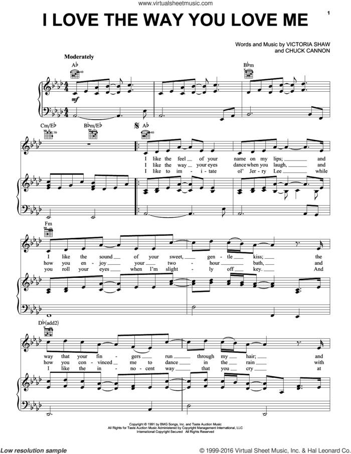 I Love The Way You Love Me sheet music for voice, piano or guitar by John Michael Montgomery, Chuck Cannon and Victoria Shaw, intermediate skill level
