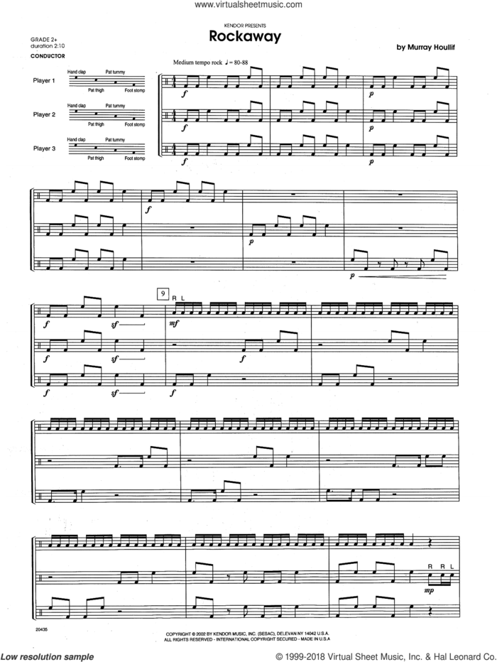 Rockaway (COMPLETE) sheet music for percussions by Houllif, intermediate skill level