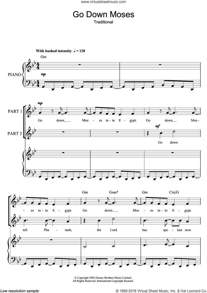 Go Down Moses (arr. Rick Hein) sheet music for choir  and Rick Hein, intermediate skill level