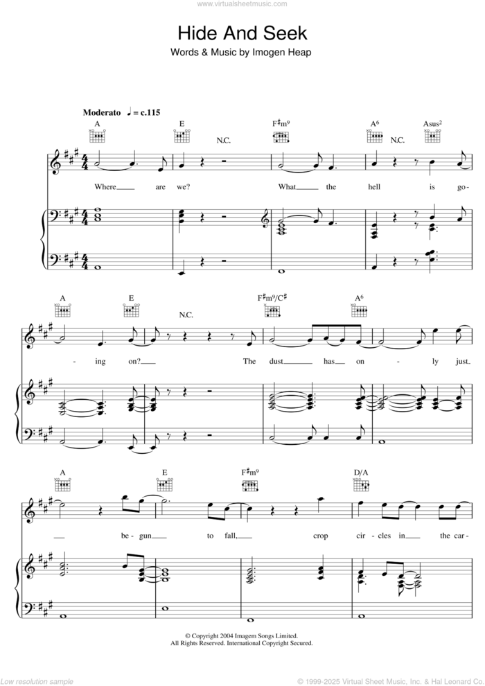 Hide n' Seek ~ by SeeU Sheet music for Piano, Violin (Solo