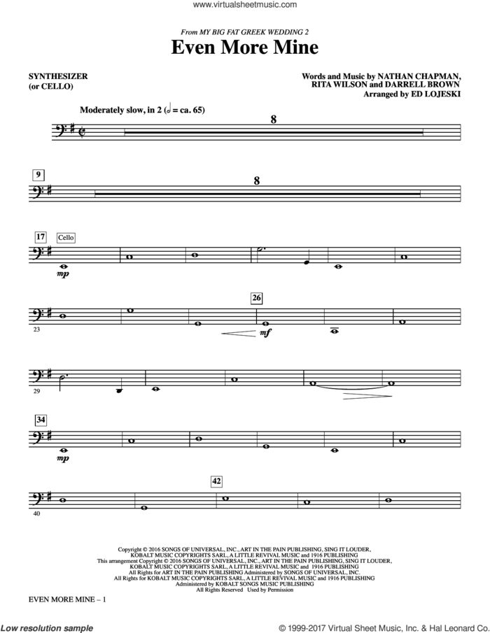 Even More Mine (complete set of parts) sheet music for orchestra/band by Ed Lojeski, Darrell Brown, Nathan Chapman and Rita Wilson, intermediate skill level