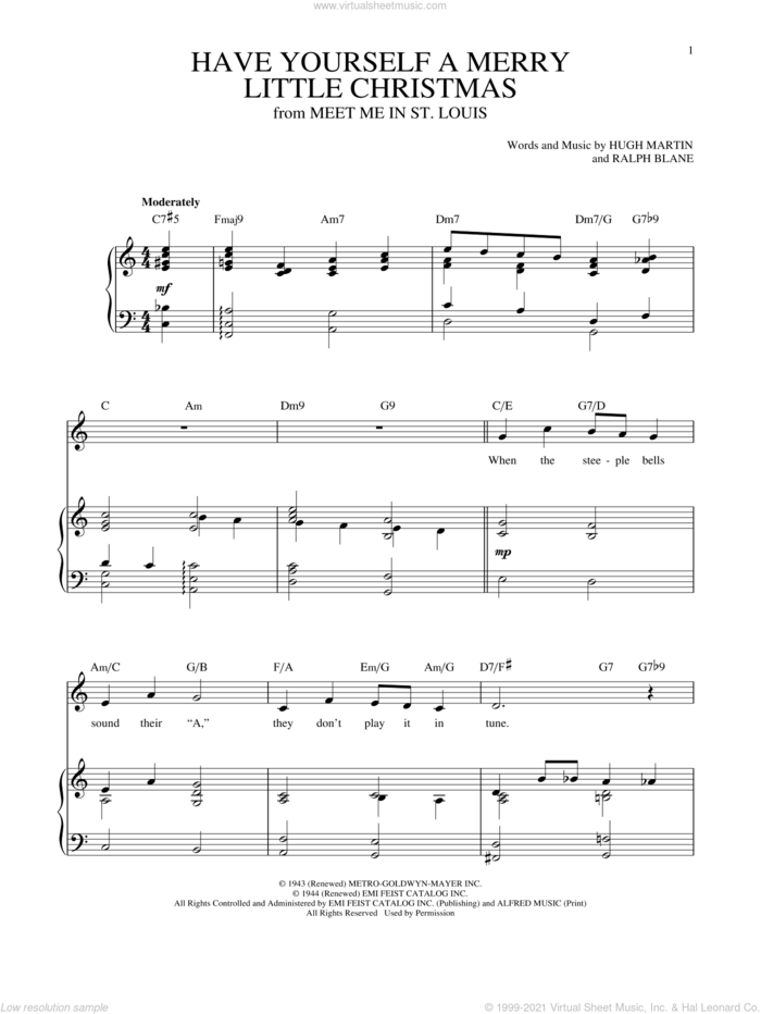 Have Yourself A Merry Little Christmas (arr. Richard Walters) sheet music for voice and piano (High Voice) by Hugh Martin and Richard Walters, intermediate skill level