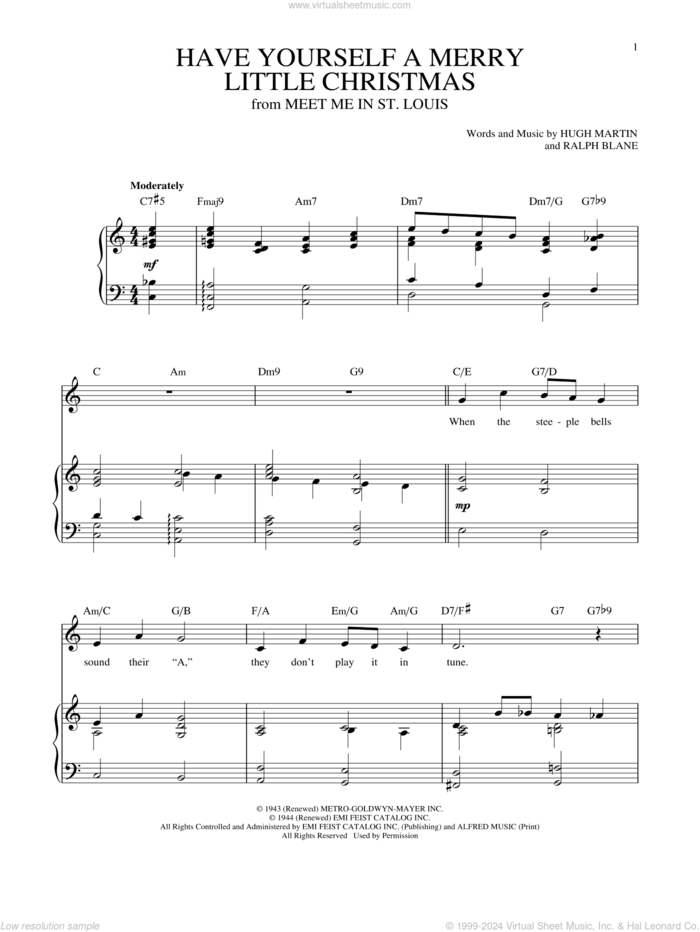 Have Yourself A Merry Little Christmas (arr. Richard Walters) sheet music for voice and piano (High Voice) by Hugh Martin and Richard Walters, intermediate skill level