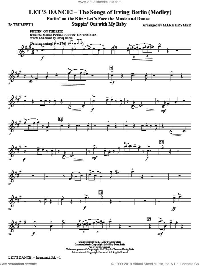 Let's Dance! - The Songs of Irving Berlin (Medley) (complete set of parts) sheet music for orchestra/band by Irving Berlin and Mark Brymer, intermediate skill level
