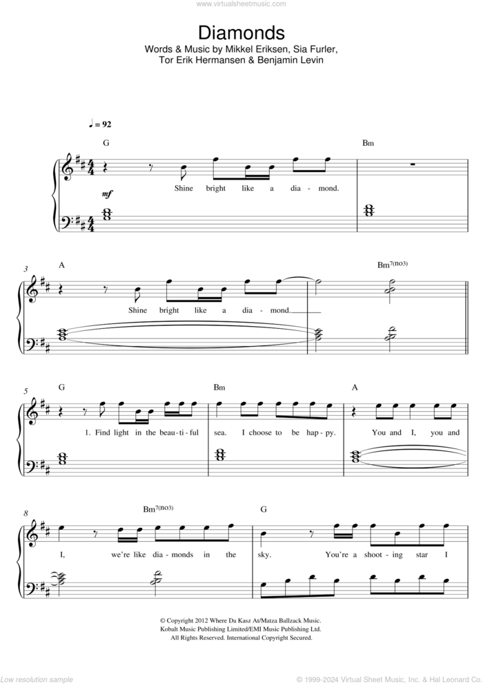 Russian Roulette sheet music for piano solo (PDF-interactive)