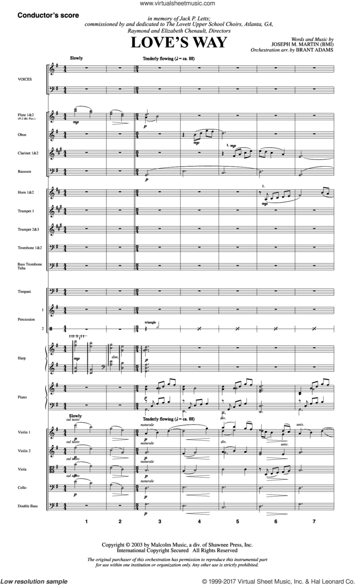 Love's Way (COMPLETE) sheet music for orchestra/band by Joseph M. Martin, wedding score, intermediate skill level